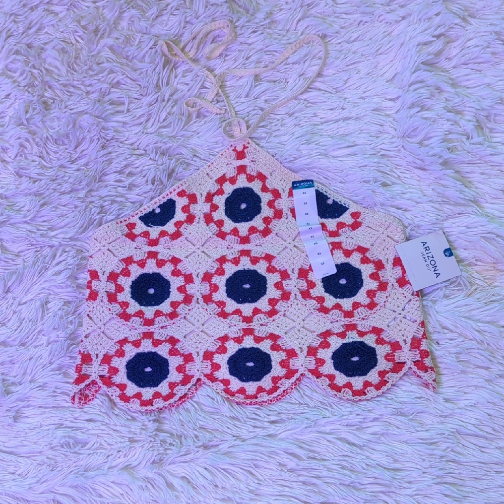 Arizona Juniors Crochet Halter Top Size XS